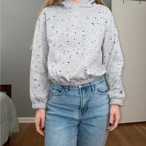 Ultra Flirt Gray and Black Speckled Hoodie